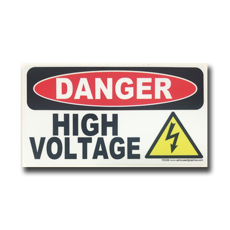 Danger High Voltage Warning Sticker - Large - 5 x 3