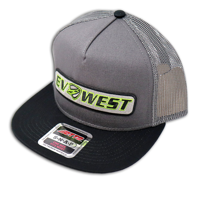 Trucker Hat - EV West - Grey on Black